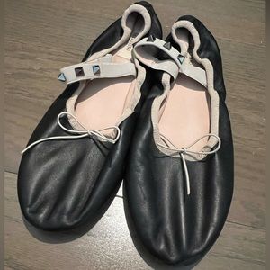 Valentino Rockstud Ballerina Flats in Black size 40